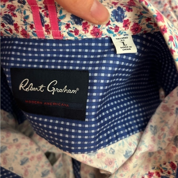 ROBERT GRAHAM • Men’s Floral Print Tailored Fit Button Down Shirt Size Large - Picture 4 of 8